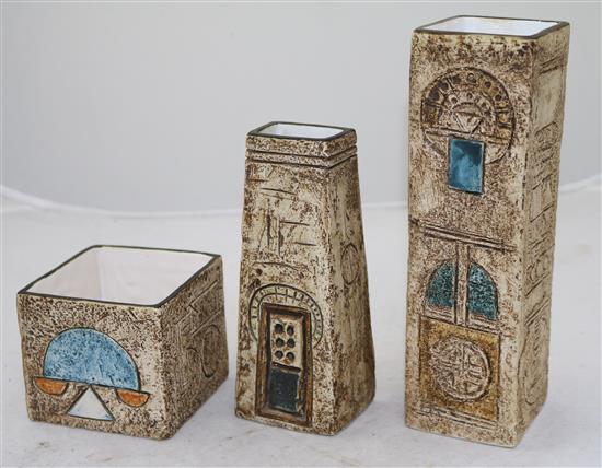 Five Troika vases, 8.5cm - 22.5cm